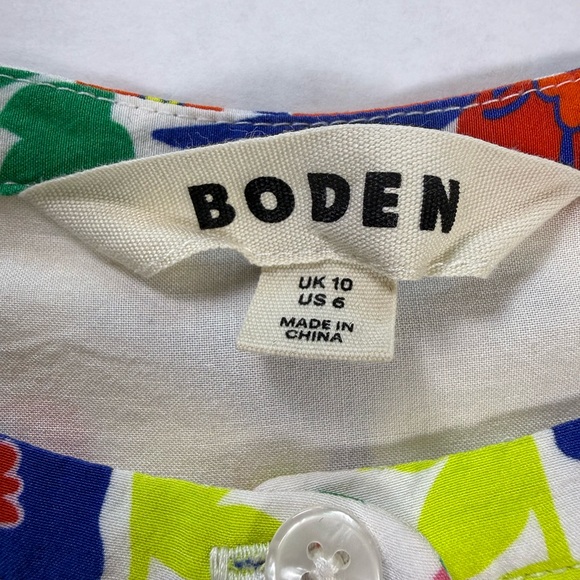 BODEN Alicia Floral Button-Front Sleeveless Top Multicolor US 6 - Picture 10 of 11